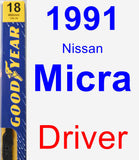 Driver Wiper Blade for 1991 Nissan Micra - Premium