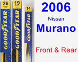 Front & Rear Wiper Blade Pack for 2006 Nissan Murano - Premium