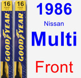 Front Wiper Blade Pack for 1986 Nissan Multi - Premium