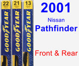 Front & Rear Wiper Blade Pack for 2001 Nissan Pathfinder - Premium