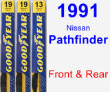 Front & Rear Wiper Blade Pack for 1991 Nissan Pathfinder - Premium