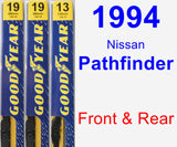 Front & Rear Wiper Blade Pack for 1994 Nissan Pathfinder - Premium