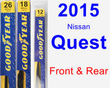 Front & Rear Wiper Blade Pack for 2015 Nissan Quest - Premium