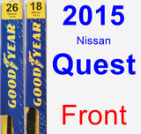 Front Wiper Blade Pack for 2015 Nissan Quest - Premium