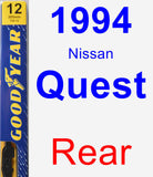 Rear Wiper Blade for 1994 Nissan Quest - Premium