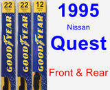 Front & Rear Wiper Blade Pack for 1995 Nissan Quest - Premium