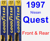 Front & Rear Wiper Blade Pack for 1997 Nissan Quest - Premium