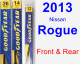 Front & Rear Wiper Blade Pack for 2013 Nissan Rogue - Premium