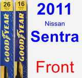 Front Wiper Blade Pack for 2011 Nissan Sentra - Premium