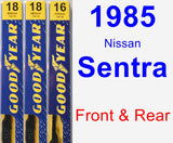 Front & Rear Wiper Blade Pack for 1985 Nissan Sentra - Premium