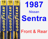 Front & Rear Wiper Blade Pack for 1987 Nissan Sentra - Premium