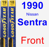 Front Wiper Blade Pack for 1990 Nissan Sentra - Premium