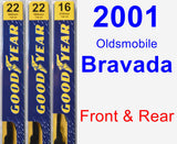 Front & Rear Wiper Blade Pack for 2001 Oldsmobile Bravada - Premium