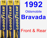 Front & Rear Wiper Blade Pack for 1992 Oldsmobile Bravada - Premium