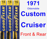 Front & Rear Wiper Blade Pack for 1971 Oldsmobile Custom Cruiser - Premium