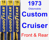 Front & Rear Wiper Blade Pack for 1973 Oldsmobile Custom Cruiser - Premium