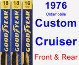 Front & Rear Wiper Blade Pack for 1976 Oldsmobile Custom Cruiser - Premium