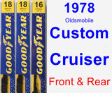 Front & Rear Wiper Blade Pack for 1978 Oldsmobile Custom Cruiser - Premium