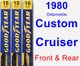 Front & Rear Wiper Blade Pack for 1980 Oldsmobile Custom Cruiser - Premium