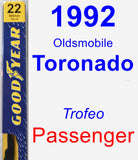 Passenger Wiper Blade for 1992 Oldsmobile Toronado - Premium