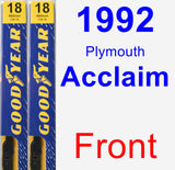 Front Wiper Blade Pack for 1992 Plymouth Acclaim - Premium