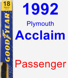 Passenger Wiper Blade for 1992 Plymouth Acclaim - Premium