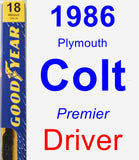 Driver Wiper Blade for 1986 Plymouth Colt - Premium