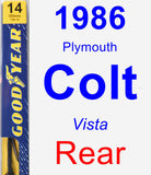 Rear Wiper Blade for 1986 Plymouth Colt - Premium