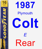 Rear Wiper Blade for 1987 Plymouth Colt - Premium