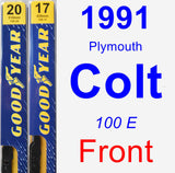 Front Wiper Blade Pack for 1991 Plymouth Colt - Premium