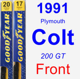 Front Wiper Blade Pack for 1991 Plymouth Colt - Premium