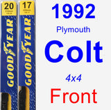 Front Wiper Blade Pack for 1992 Plymouth Colt - Premium