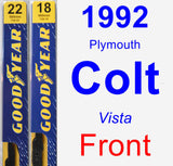 Front Wiper Blade Pack for 1992 Plymouth Colt - Premium