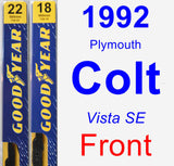 Front Wiper Blade Pack for 1992 Plymouth Colt - Premium