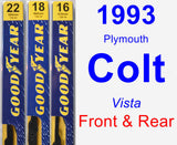 Front & Rear Wiper Blade Pack for 1993 Plymouth Colt - Premium