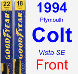 Front Wiper Blade Pack for 1994 Plymouth Colt - Premium