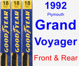 Front & Rear Wiper Blade Pack for 1992 Plymouth Grand Voyager - Premium