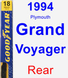 Rear Wiper Blade for 1994 Plymouth Grand Voyager - Premium