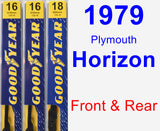 Front & Rear Wiper Blade Pack for 1979 Plymouth Horizon - Premium