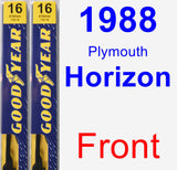 Front Wiper Blade Pack for 1988 Plymouth Horizon - Premium