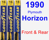 Front & Rear Wiper Blade Pack for 1990 Plymouth Horizon - Premium