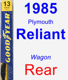 Rear Wiper Blade for 1985 Plymouth Reliant - Premium