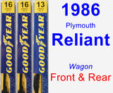 Front & Rear Wiper Blade Pack for 1986 Plymouth Reliant - Premium