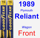 Front Wiper Blade Pack for 1989 Plymouth Reliant - Premium