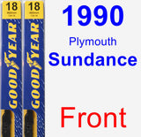 Front Wiper Blade Pack for 1990 Plymouth Sundance - Premium