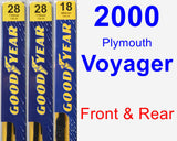 Front & Rear Wiper Blade Pack for 2000 Plymouth Voyager - Premium