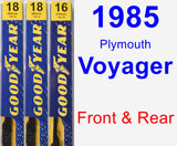 Front & Rear Wiper Blade Pack for 1985 Plymouth Voyager - Premium