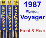 Front & Rear Wiper Blade Pack for 1987 Plymouth Voyager - Premium