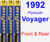 Front & Rear Wiper Blade Pack for 1992 Plymouth Voyager - Premium