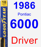 Driver Wiper Blade for 1986 Pontiac 6000 - Premium